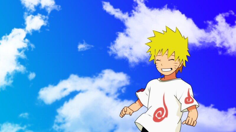 Naruto running in the sky