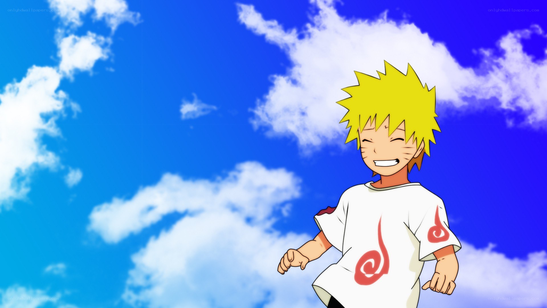 Naruto running in the sky