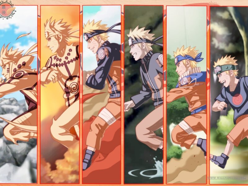 Naruto Running in Various Forms — Orange