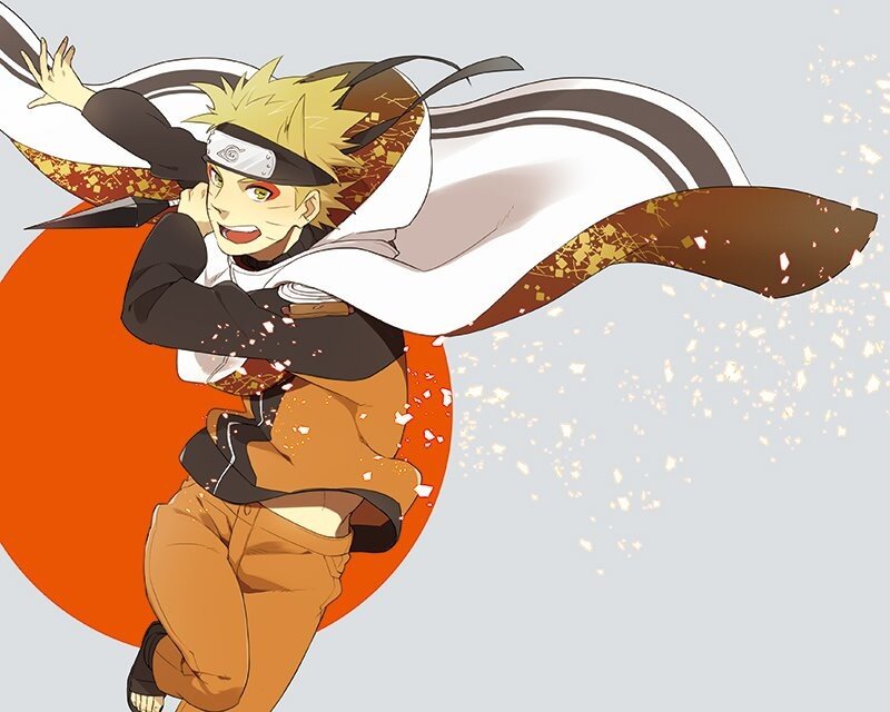 Naruto Running — Orange, Dynamic, Anime, Sleeveless Jacket