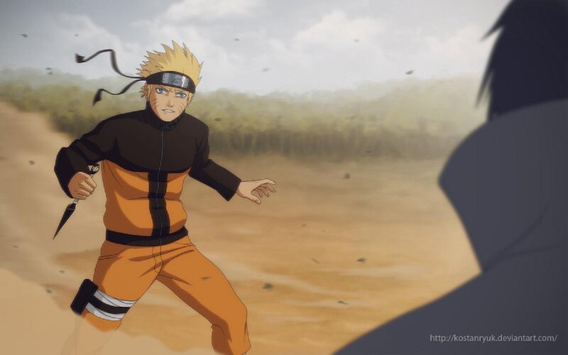 Naruto Running with Kunai