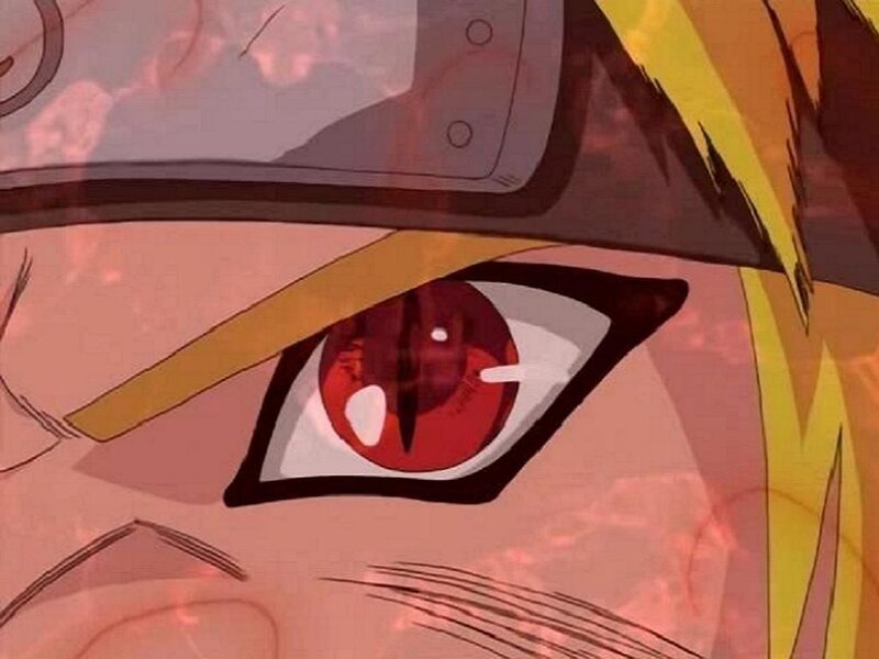 Naruto's red eye close-up