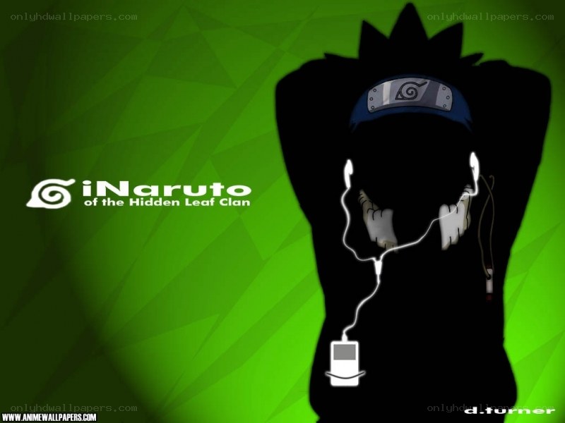 Naruto silhouette with music player