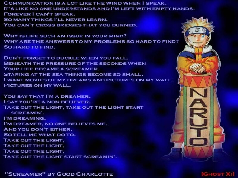 Naruto song lyric image