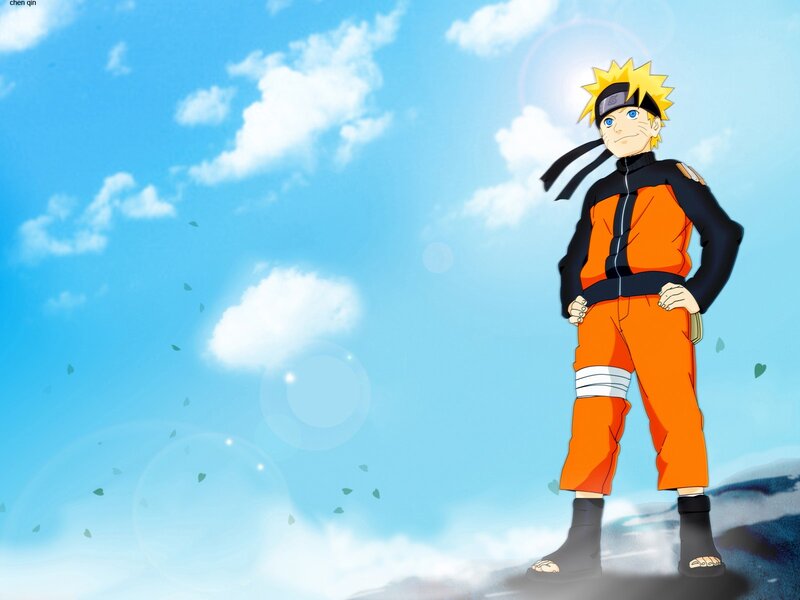 Naruto standing in the sky
