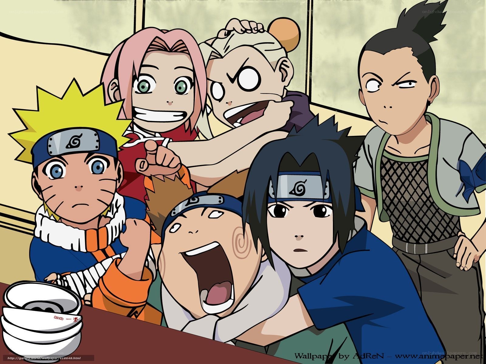Naruto team at ramen shop