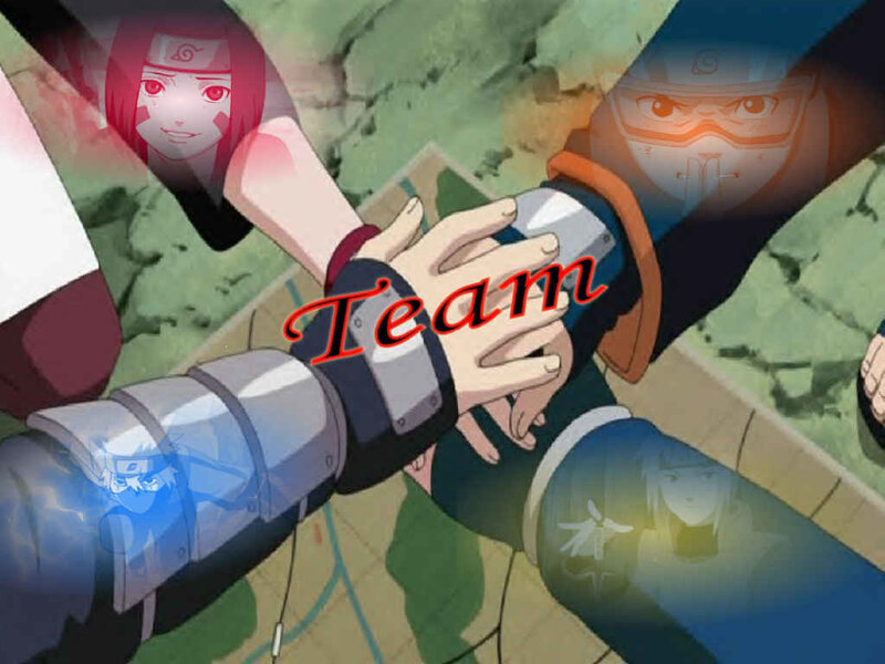 Naruto team huddle