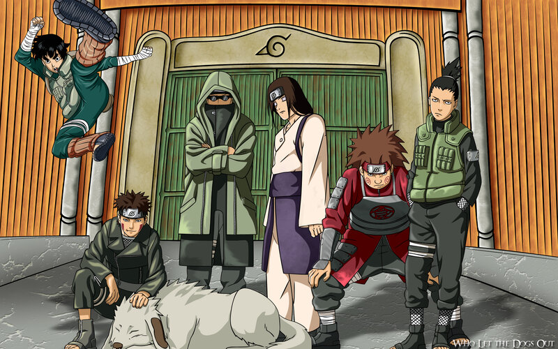 Naruto team in front of building