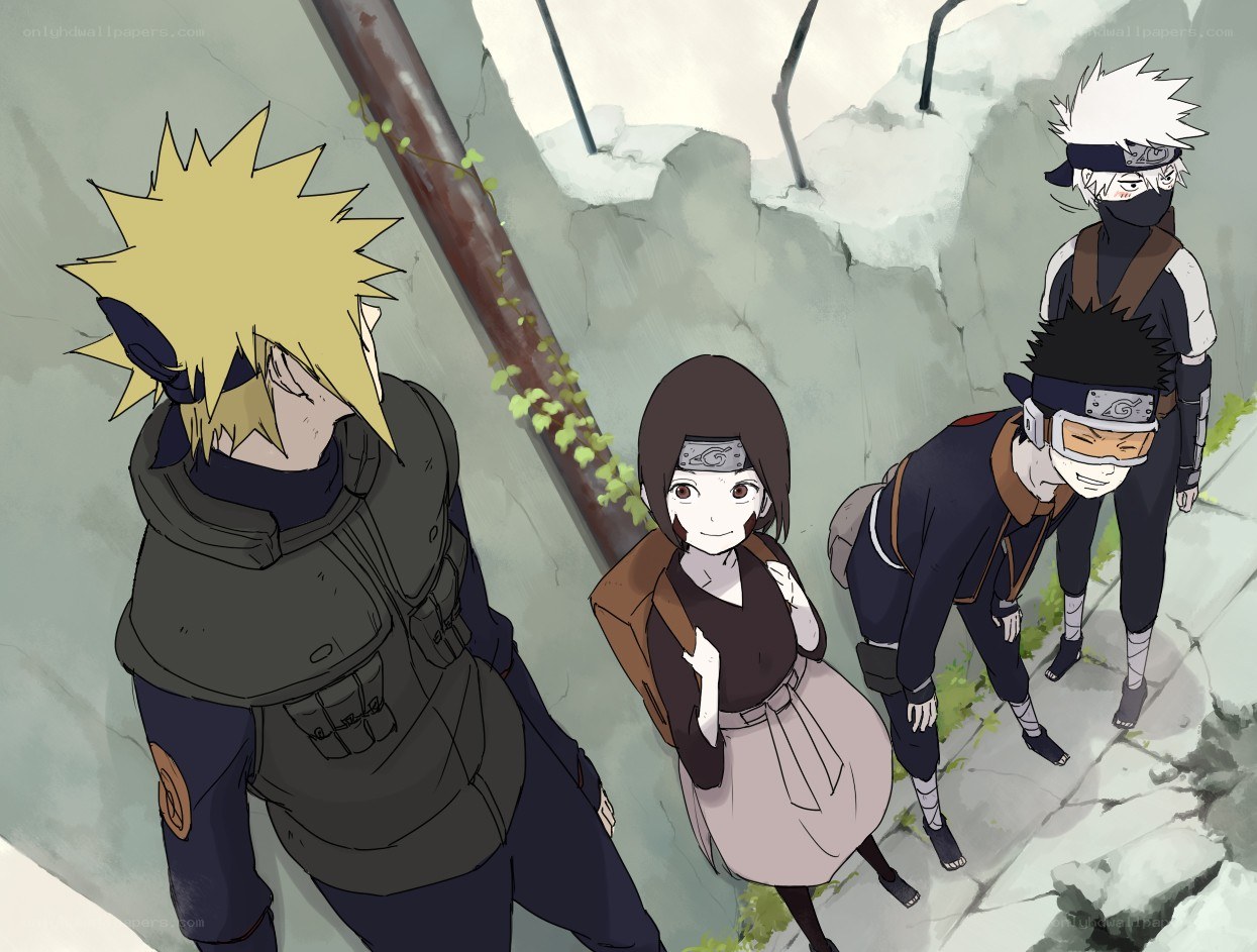 Naruto team in rocky terrain