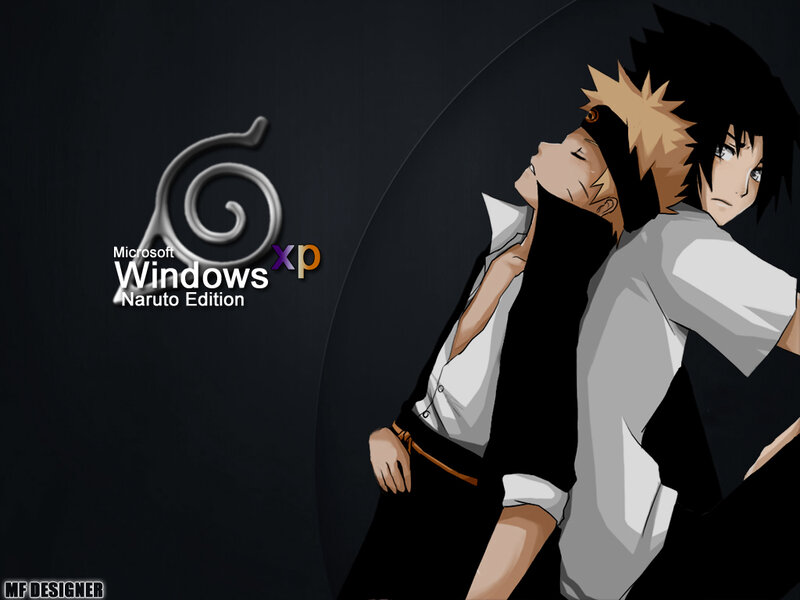 Naruto-themed Windows XP wallpaper