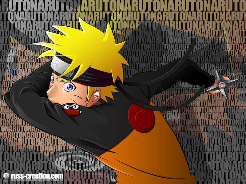 Naruto throwing shuriken
