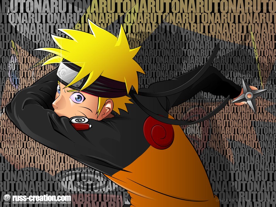 Naruto throwing shuriken