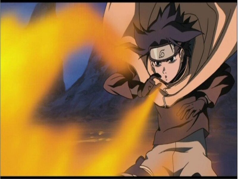 Naruto using fire jutsu