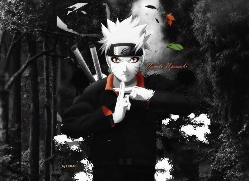 Naruto Uzumaki Character — Black, Dramatic