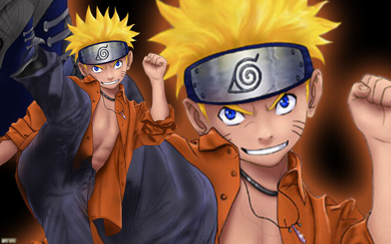 Naruto Uzumaki Character — Yellow, Determined, Anime, Headband, Orange Shirt