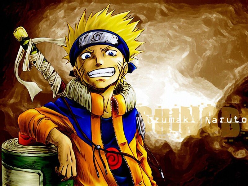 Naruto Uzumaki Character — Yellow, Dramatic, Anime, Sword, Headband, Jacket