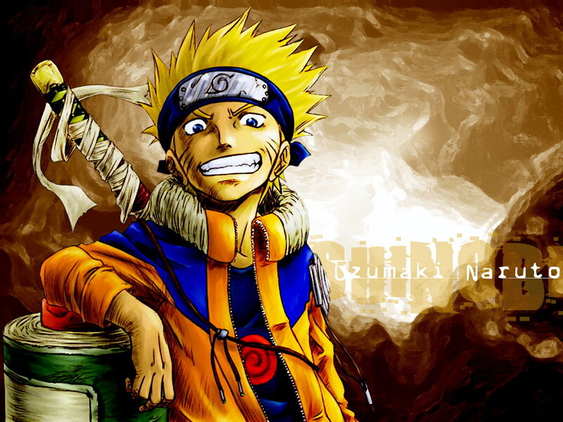 Naruto Uzumaki Character — Yellow, Dramatic, Anime, Sword, Headband