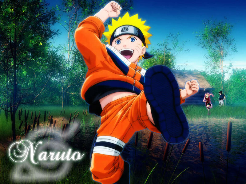 Naruto Uzumaki Kicking — Orange