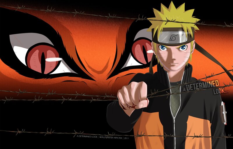 Naruto Uzumaki — Orange, Determined, Anime, Barbed Wire
