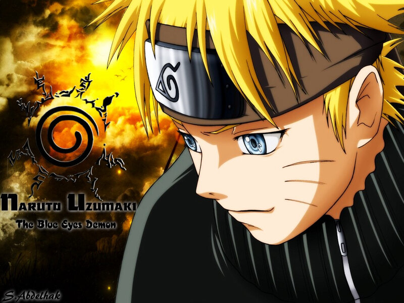 Naruto Uzumaki with blue eyes