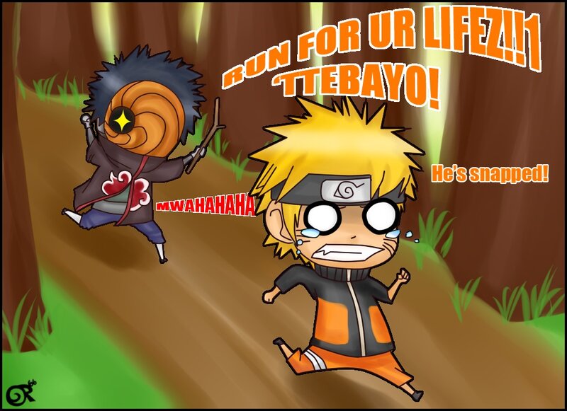 Naruto vs Tobi chase