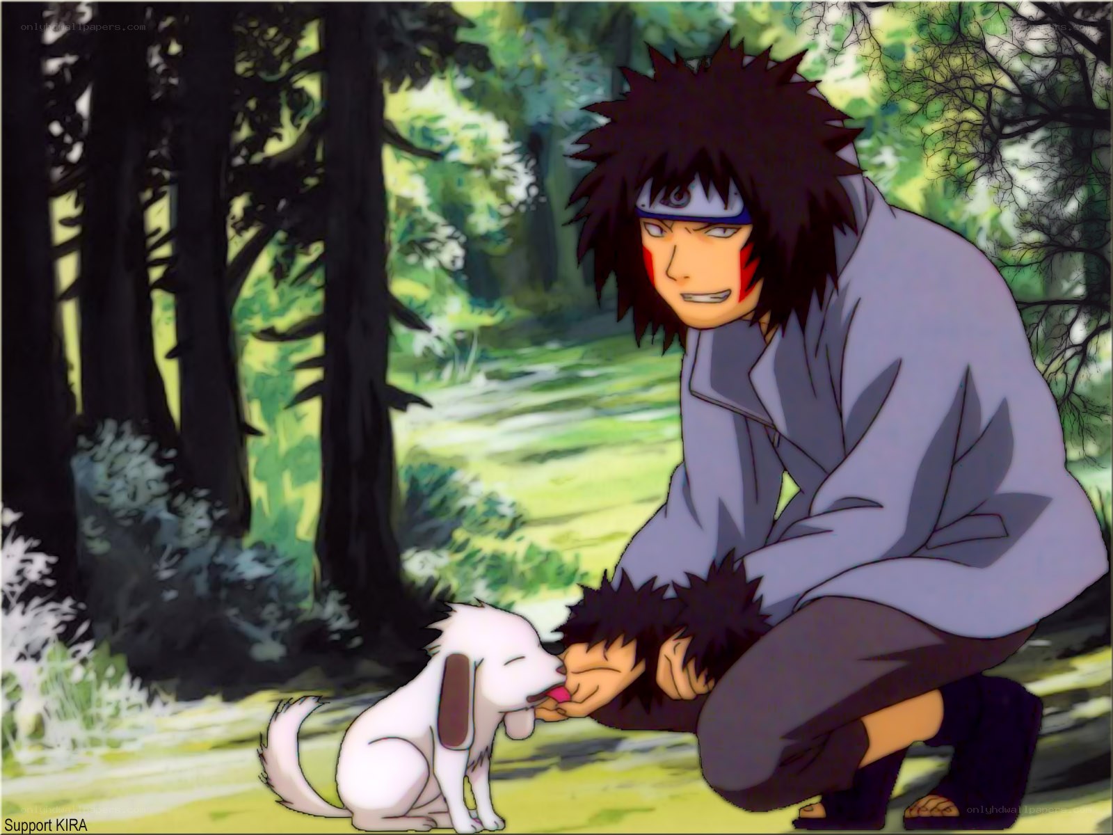 Naruto with a puppy