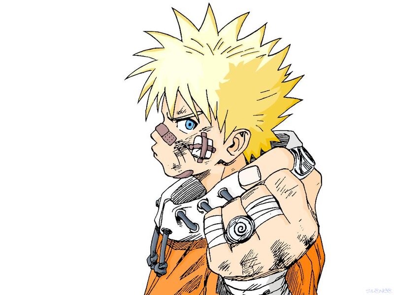 Naruto with bandages and injuries