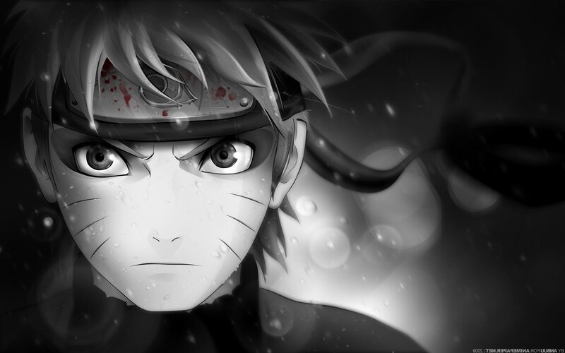 Naruto with bloodied headband