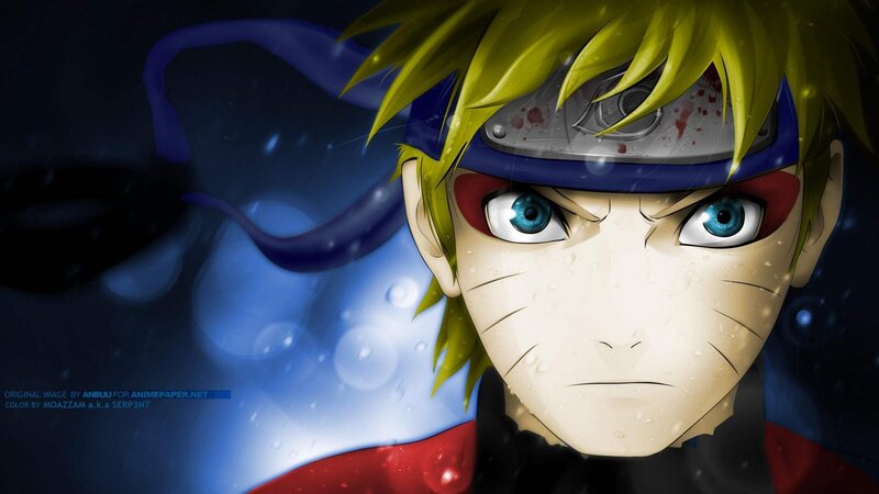 Naruto with bloodied headband