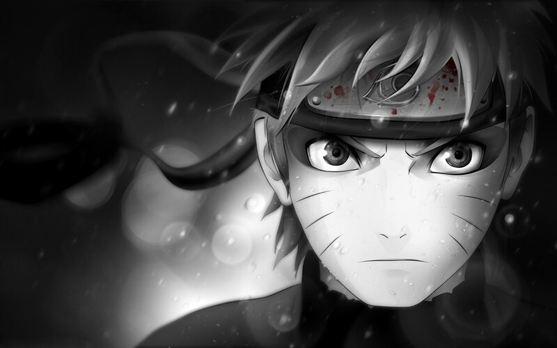 Naruto with bloodied headband