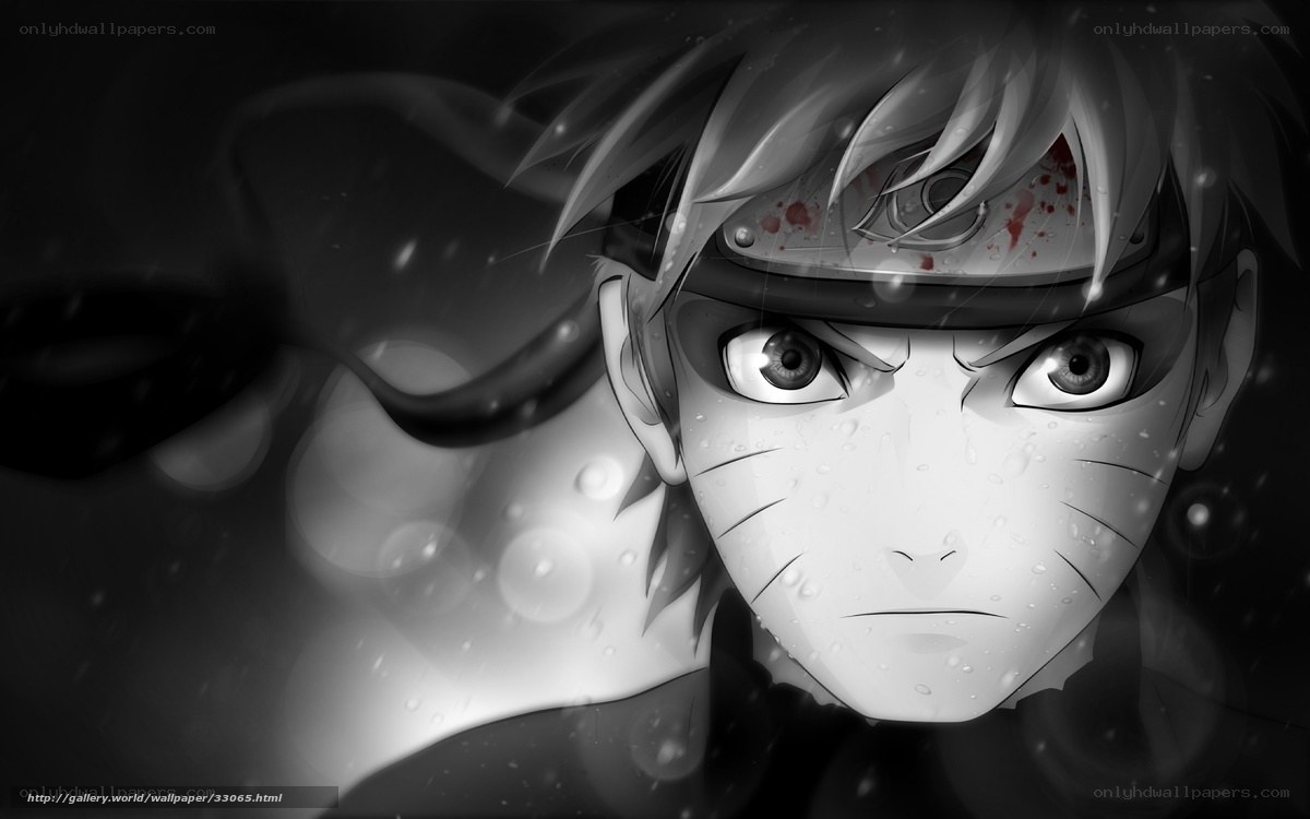 Naruto with bloodied headband