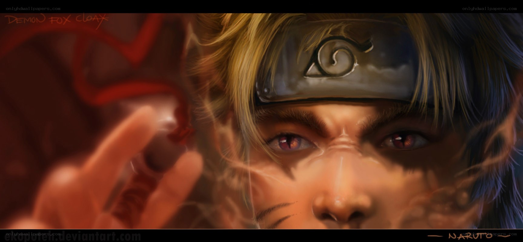 Naruto with demon fox cloak