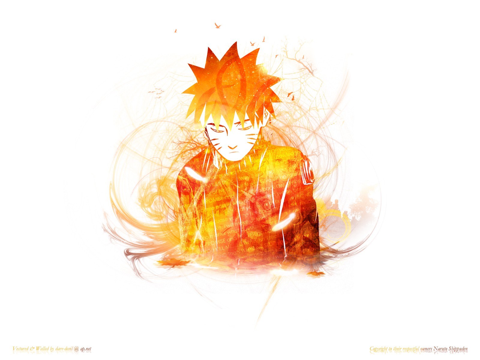 Naruto with fiery aura