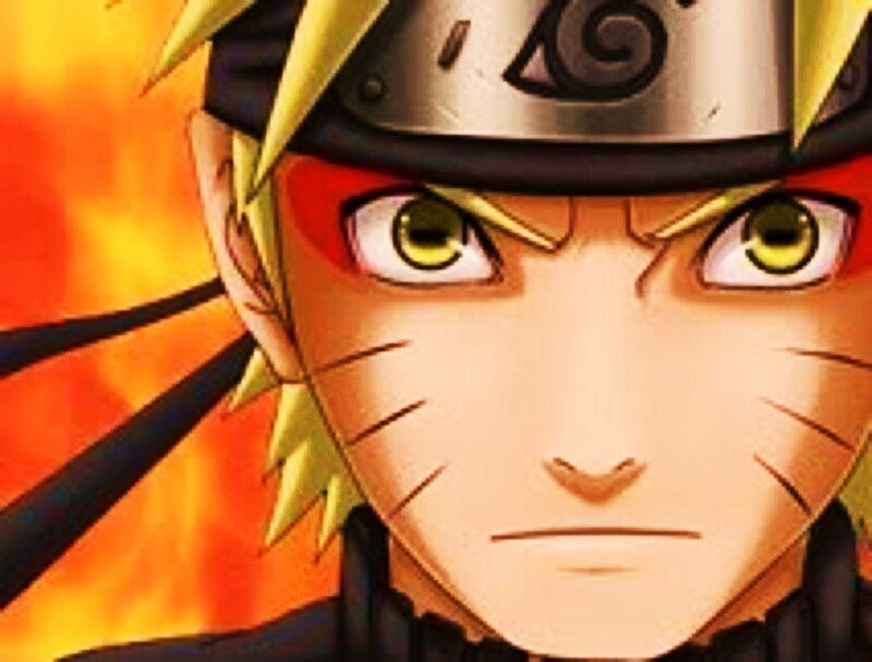 Naruto with fiery background