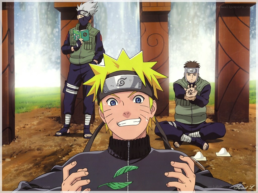 Naruto with Kakashi and Kiba