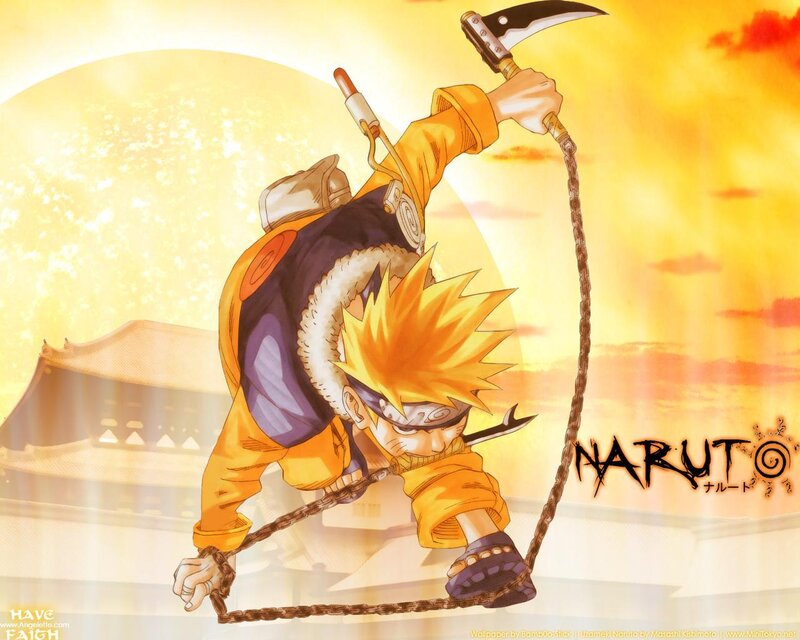 Naruto with kunai and chain