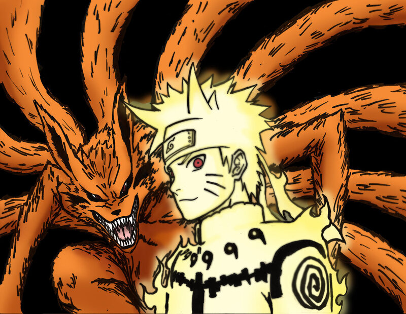 Naruto with Kurama — Orange, Dramatic, Manga