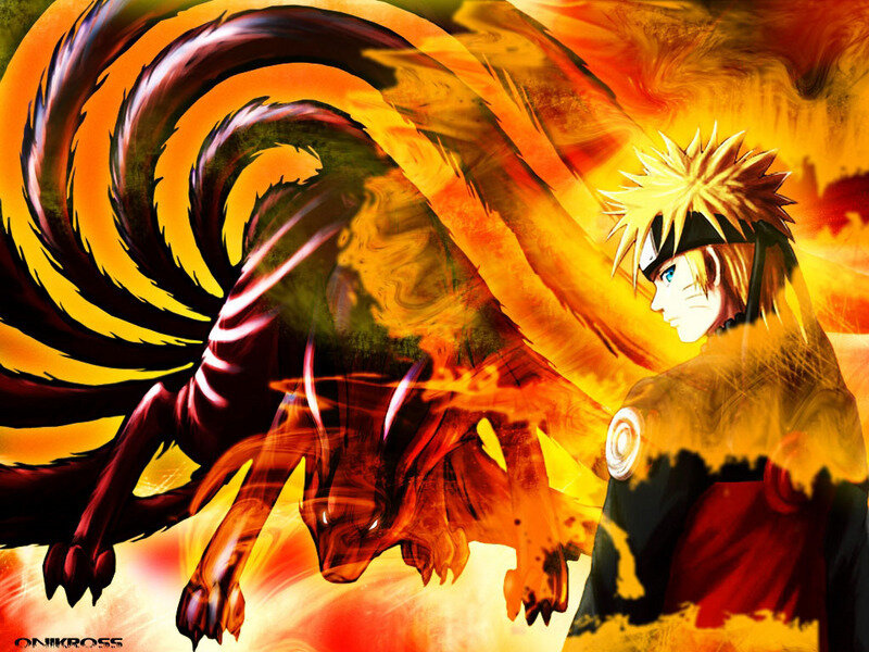Naruto with Nine-tailed Fox — Orange, Dramatic, Anime, Chakra