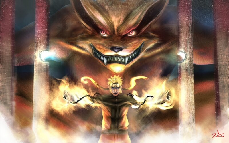Naruto with Nine-tailed Fox — Orange, Dramatic