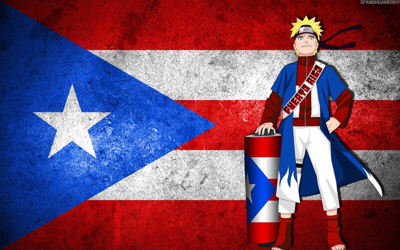 Naruto with Puerto Rican flag