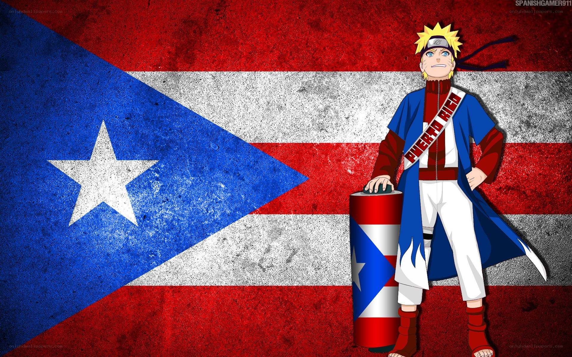 Naruto with Puerto Rican flag