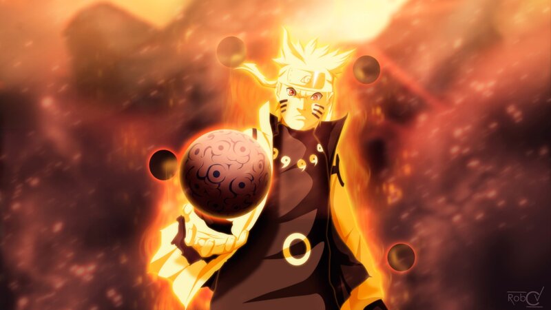Naruto with Rasengan — Orange, Dramatic, Anime