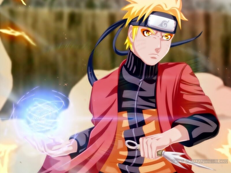 Naruto with Rasengan — Orange, Intense