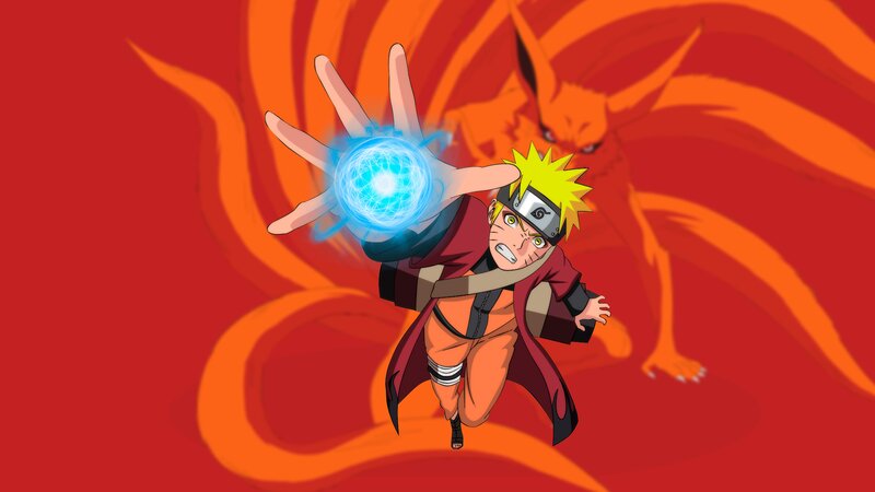 Naruto with Rasengan — Red, Dramatic