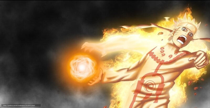 Naruto with Rasengan — Yellow, Dramatic, Anime