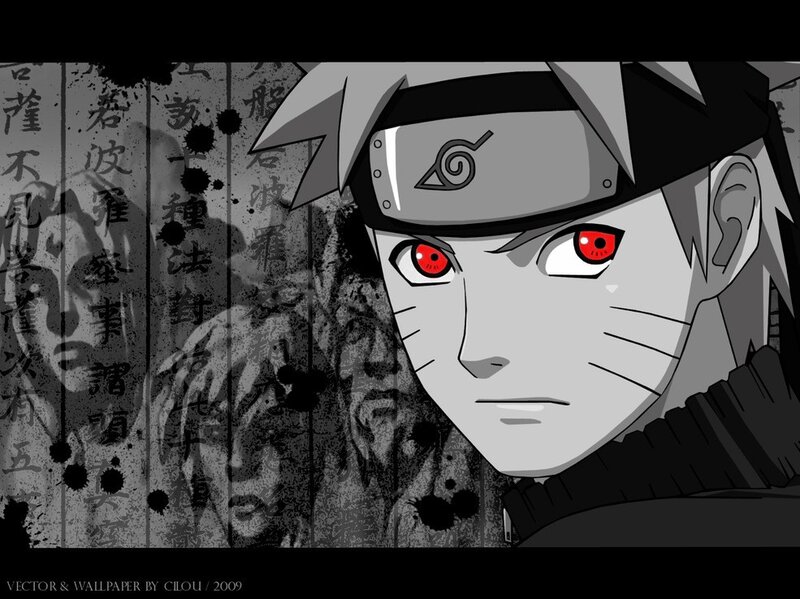 Naruto with red eyes