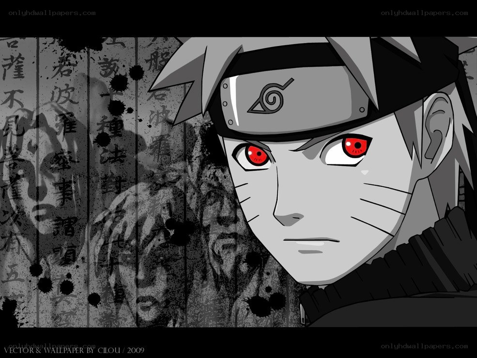 Naruto with red eyes