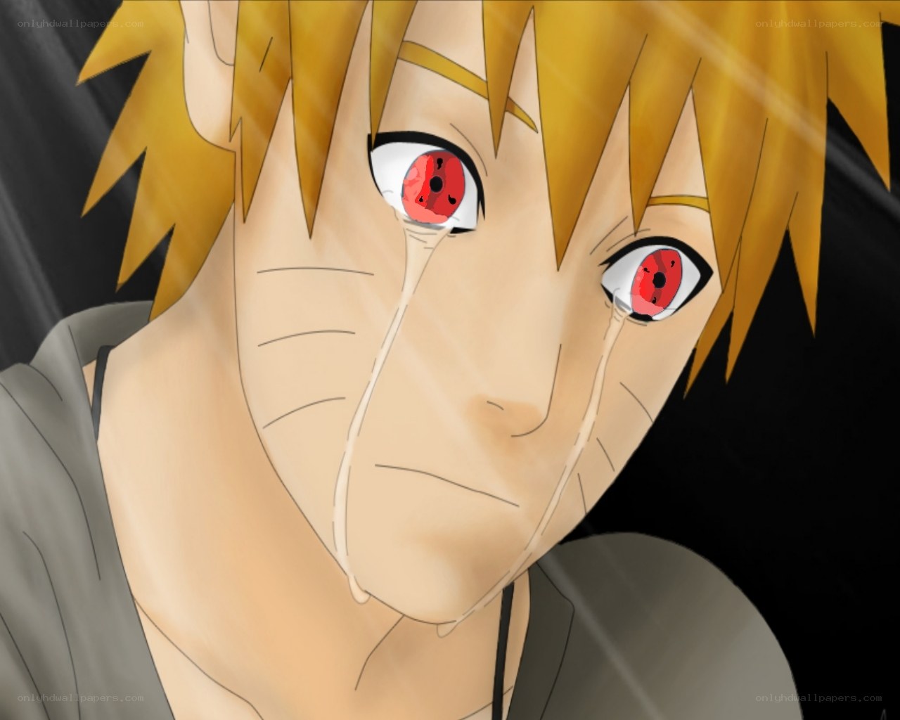 Naruto with red eyes