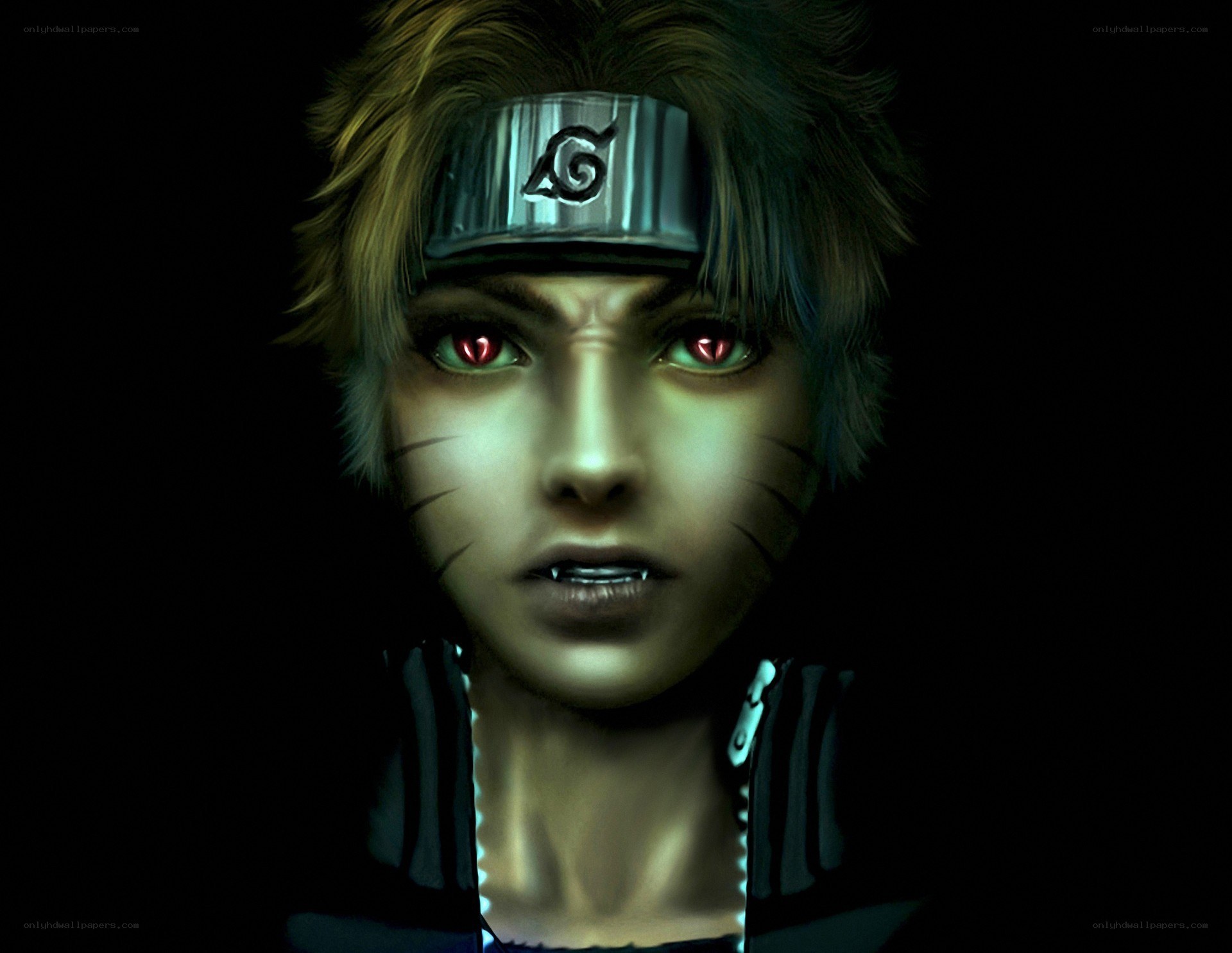 Naruto with red eyes