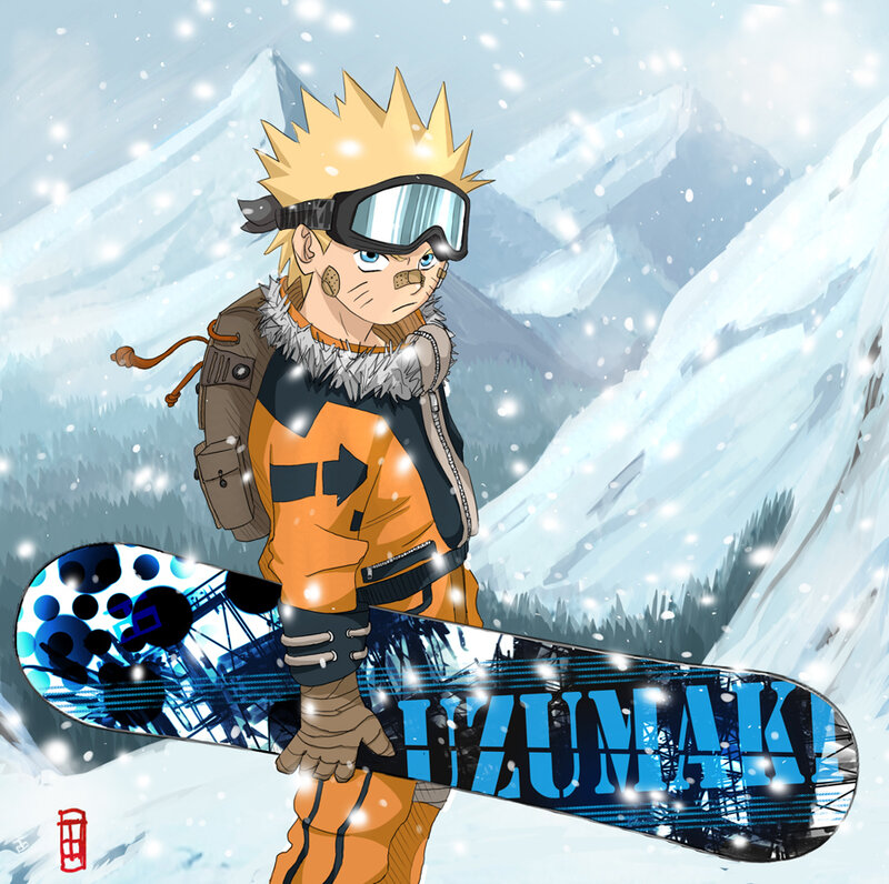 Naruto with Snowboard